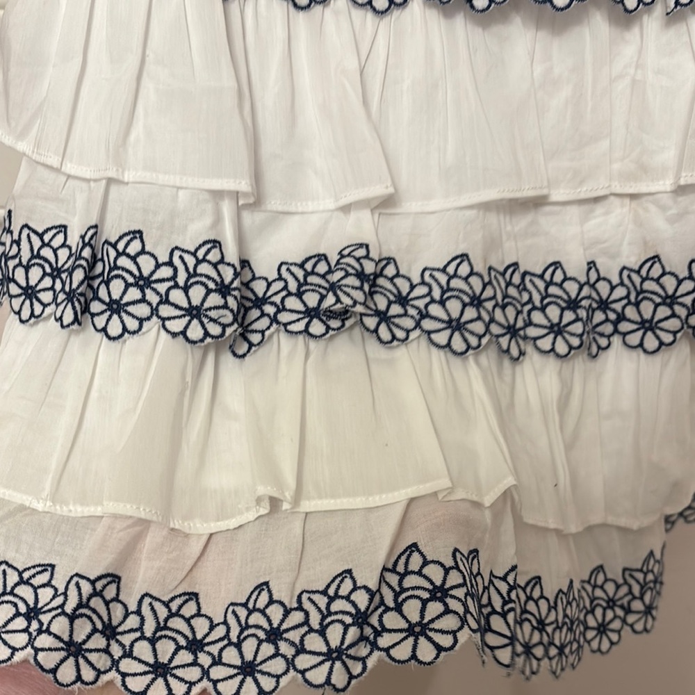 Mayoral Dress with Navy Floral Trim NWT - Picture 6 of 6